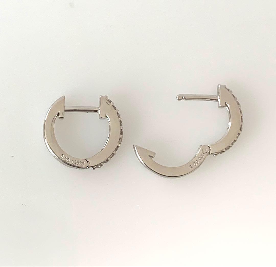 大特価！！Pt900 天然ダイヤモンド　中折れピアス　フープピアス