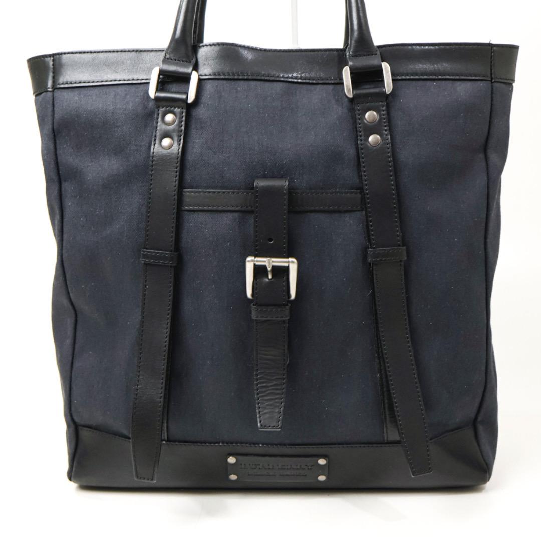 H5254-25◾️バーバリーブラックレーベル　キャンバスビジネスバッグ　Y2K