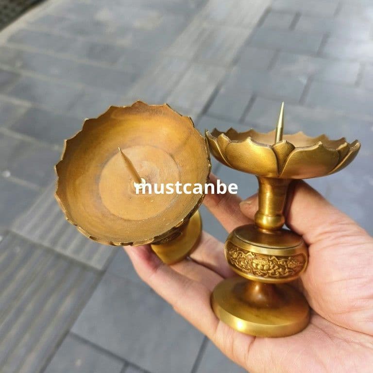 銅製 燭台 仏堂 仏具 工芸品 置物