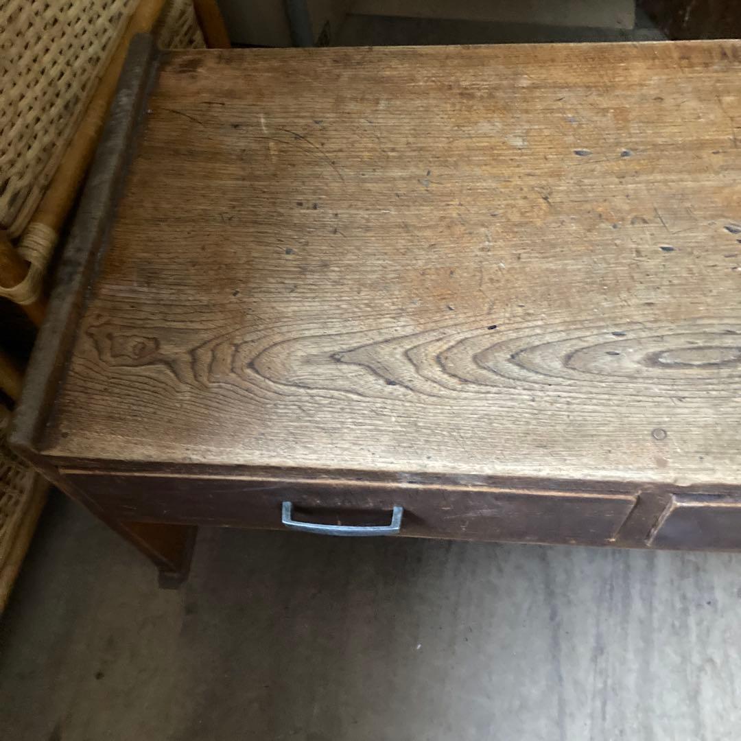 木製文机 2引き出し