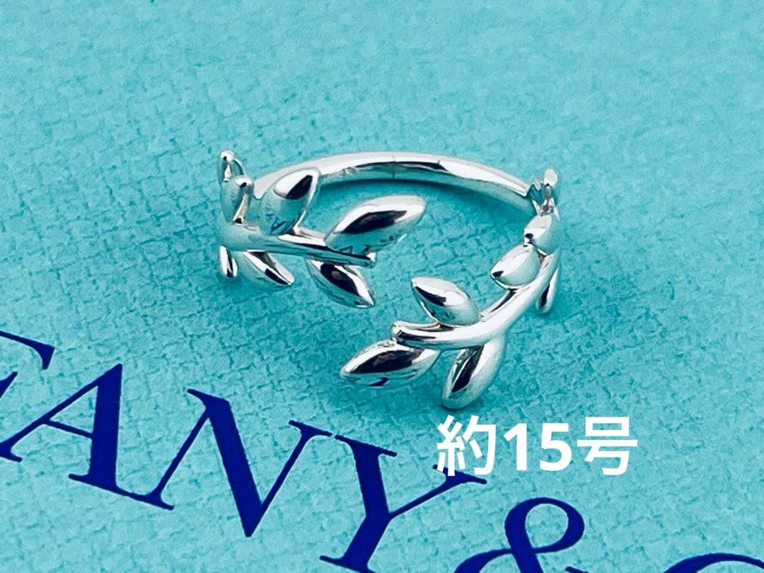 c922 ティファニー　オリーブリーフ　バイパス　リング　925 約15号