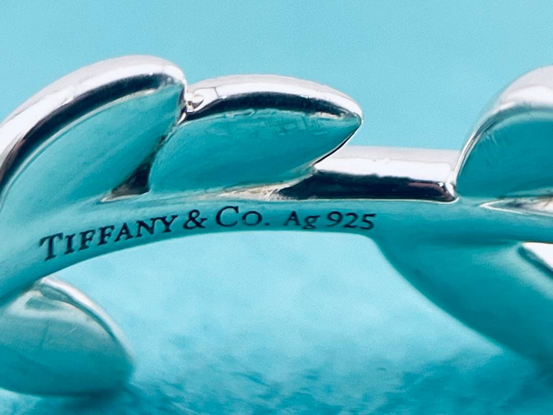 c922 ティファニー　オリーブリーフ　バイパス　リング　925 約15号