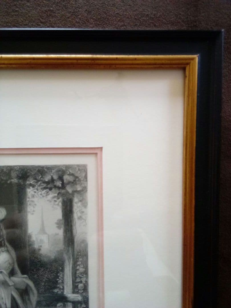 イギリス 銅版画 (エッチング技法) 婦人像