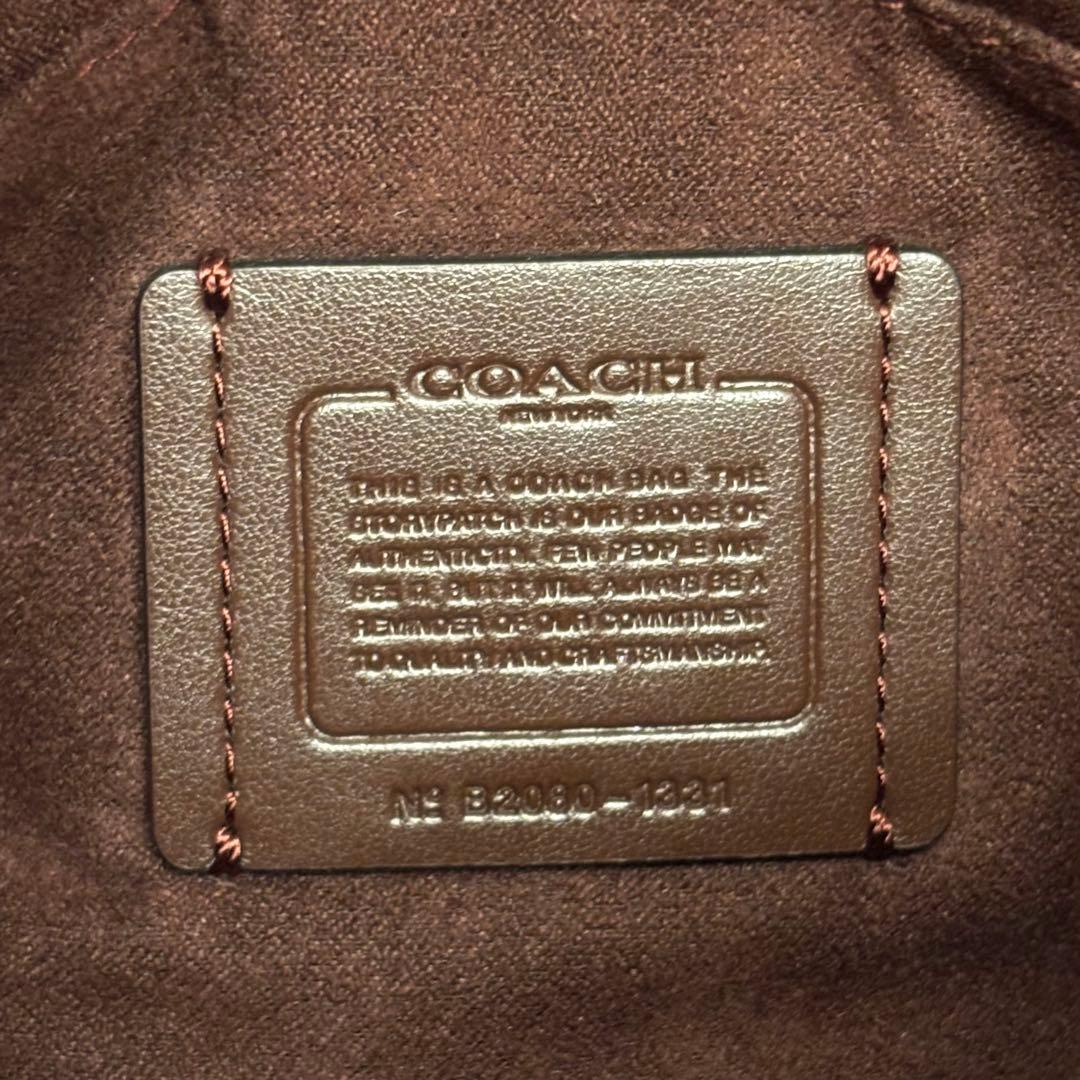 coach 花柄 レザー ショルダーバッグ