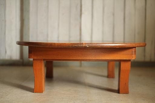 古い小ぶりな折り畳み丸テーブル　ちゃぶ台　古家具　古民家　古道具