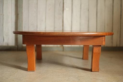 古い小ぶりな折り畳み丸テーブル　ちゃぶ台　古家具　古民家　古道具