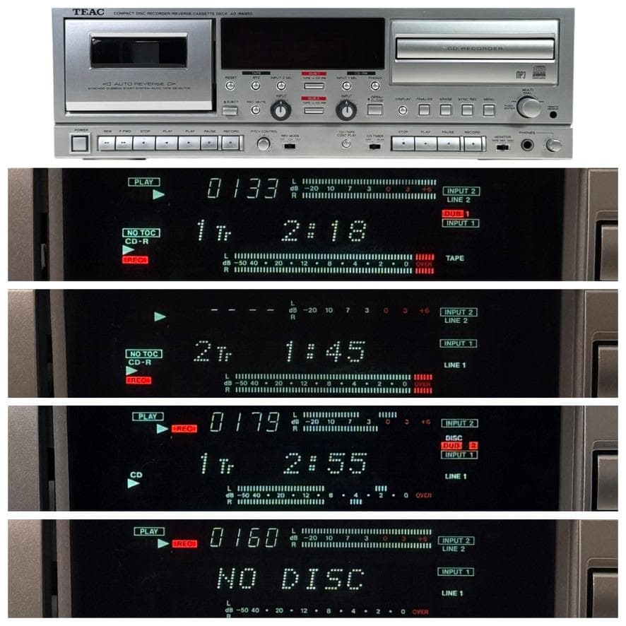 ◆優良動作品◆TEAC CDレコーダー/カセットデッキ AD-RW950
