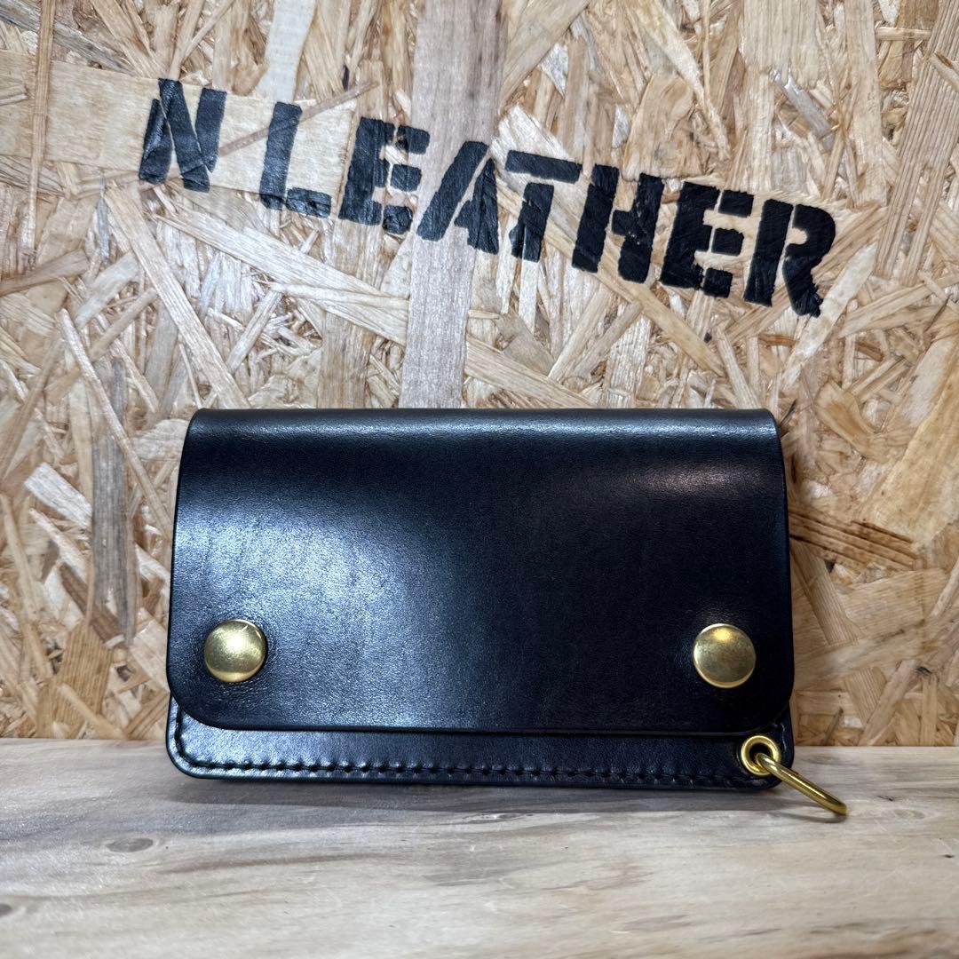 150 ミドル トラッカーウォレット 姫路レザー オイルレザー 真鍮