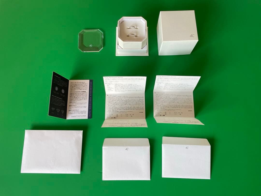 銀座ダイヤモンドシライシリング　4℃ペアリング　4点セット