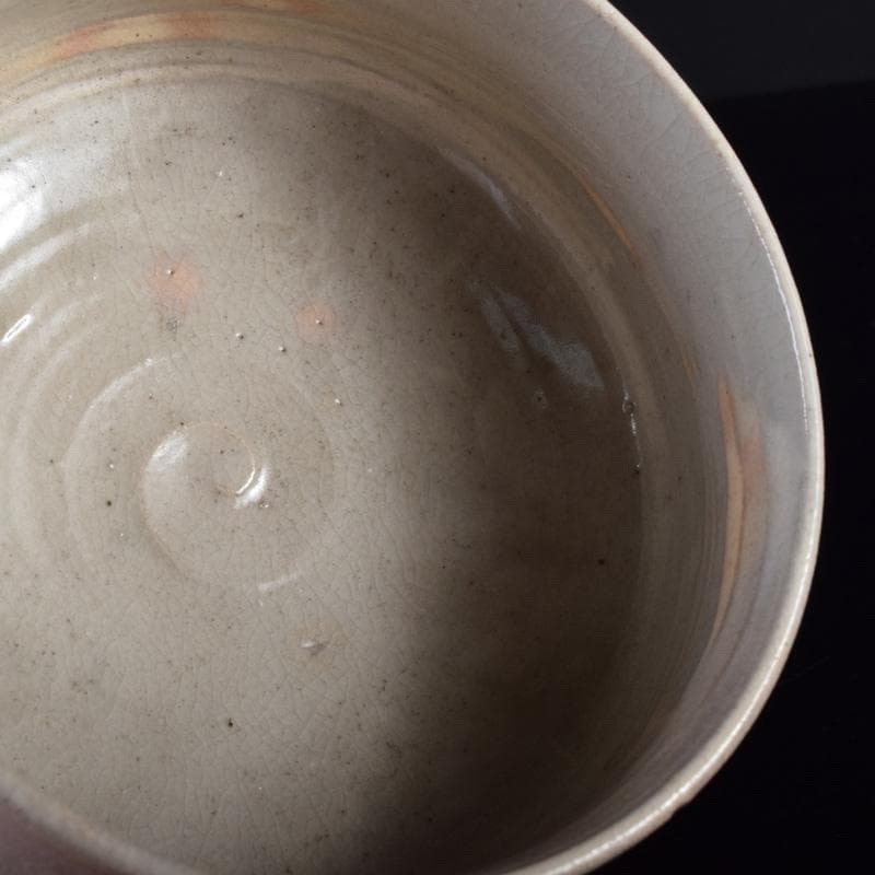 茶道具　鶴舞焼　加藤山古作　和歌文　平茶碗　共箱　C　7403