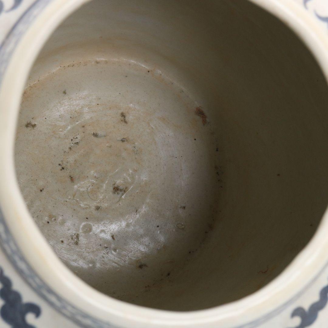 中国 青花魚藻文大壺 壷　C294