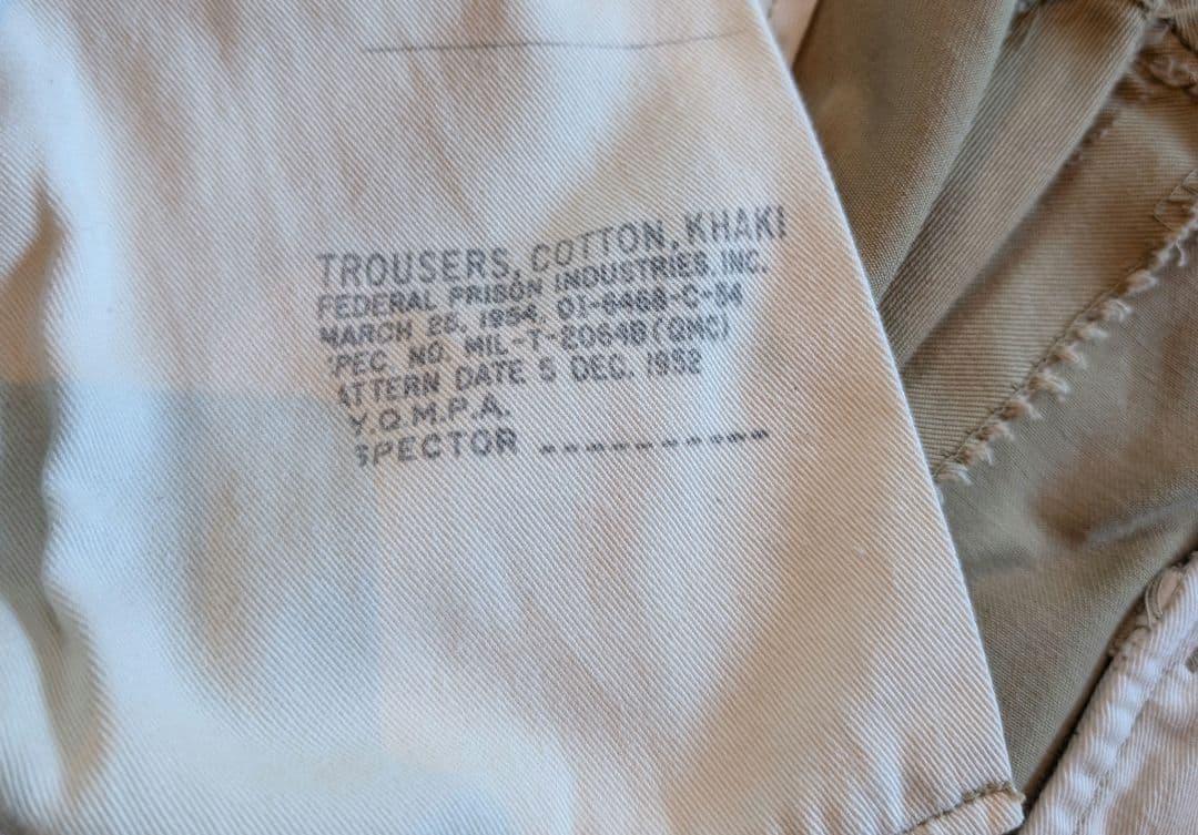 1954 US ARMY チノパンツ 50s 実寸33/30