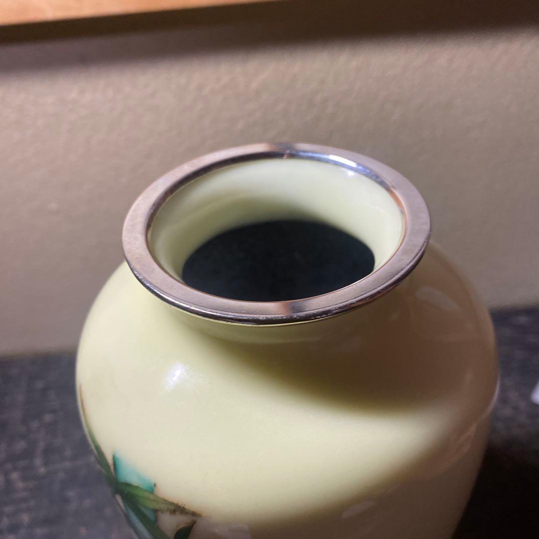 古玩　竹図七宝花瓶