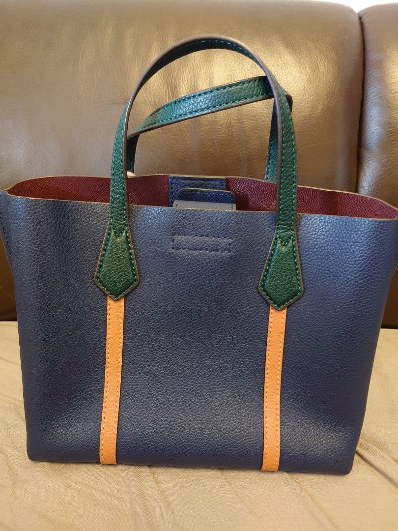 正月SALE！TORY BURCH ネイビー レザー ハンドバッグ