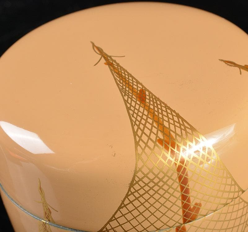 むっちゃん　茶道具　中村湖彩作　干網蒔絵　中棗　共箱　V　R5435