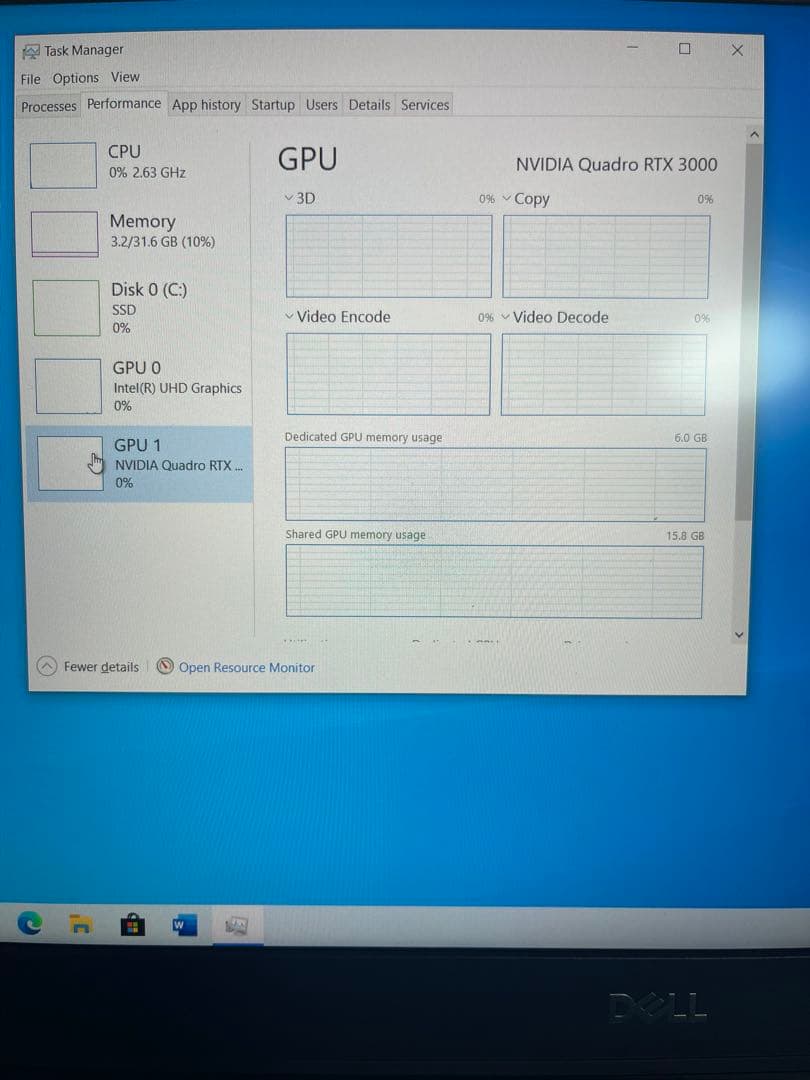 ノートPCケース Dell Precision 7550 I7/32GB/512G/RTX3000