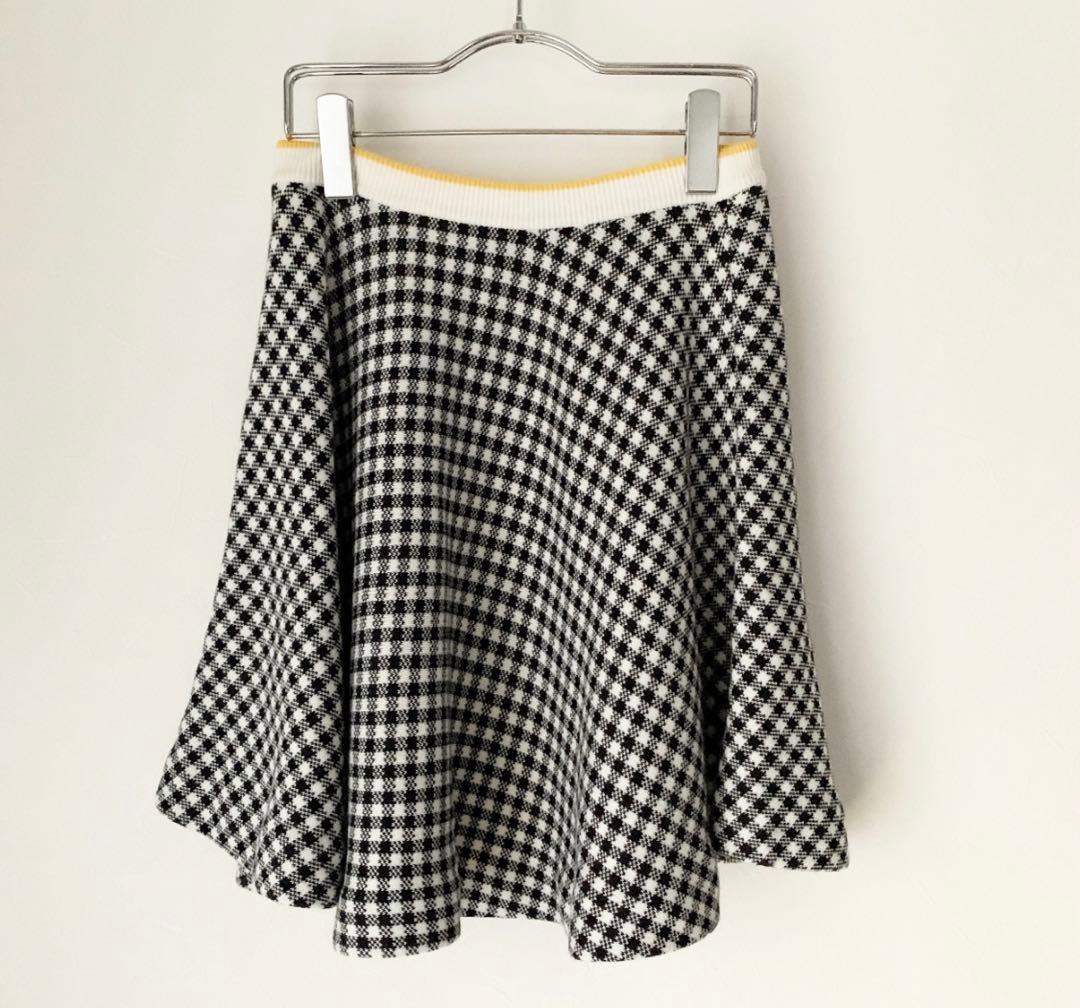 miu miu ミュウミュウ チェック柄 ニット フレア スカート 40