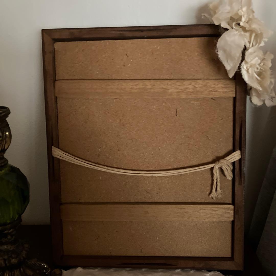 フランス アンティーク 木製　ファッションイラスト付き　フレーム　額 １９００年