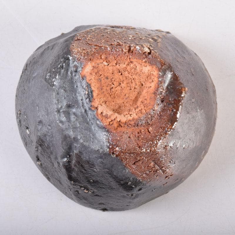 美濃焼　養心窯　樋口雅之作　織部　ぐい呑　酒盃　共布共箱　C　8404