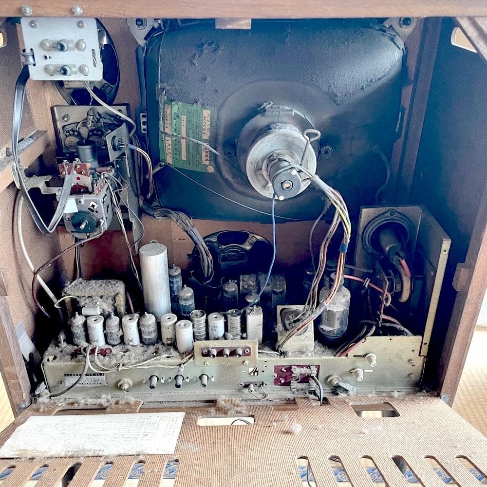 白黒テレビ 昭和レトロ GENERAL ゼネラル 真空管 脚付き 起動不可