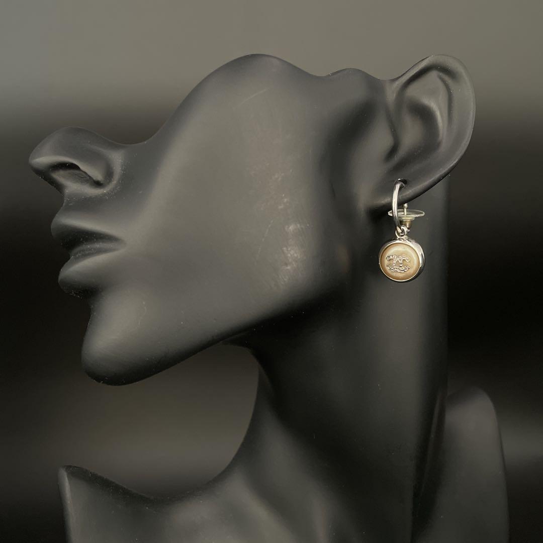 オールド　シャネル　ピアス　ココマーク フェイクパール　シルバー　イヤリング