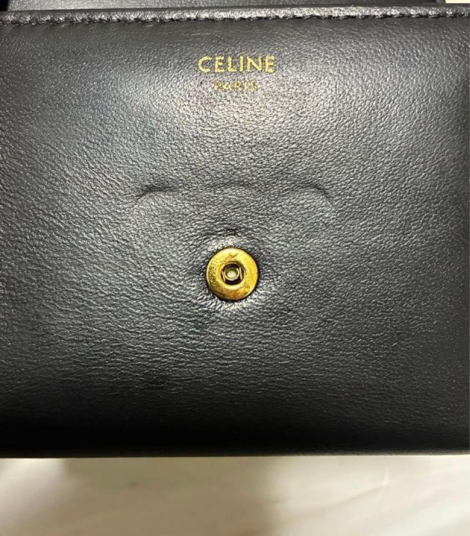 ぴ*る様 CELINE トリオンフ コンパクトウォレット ブラック 三つ折り財布