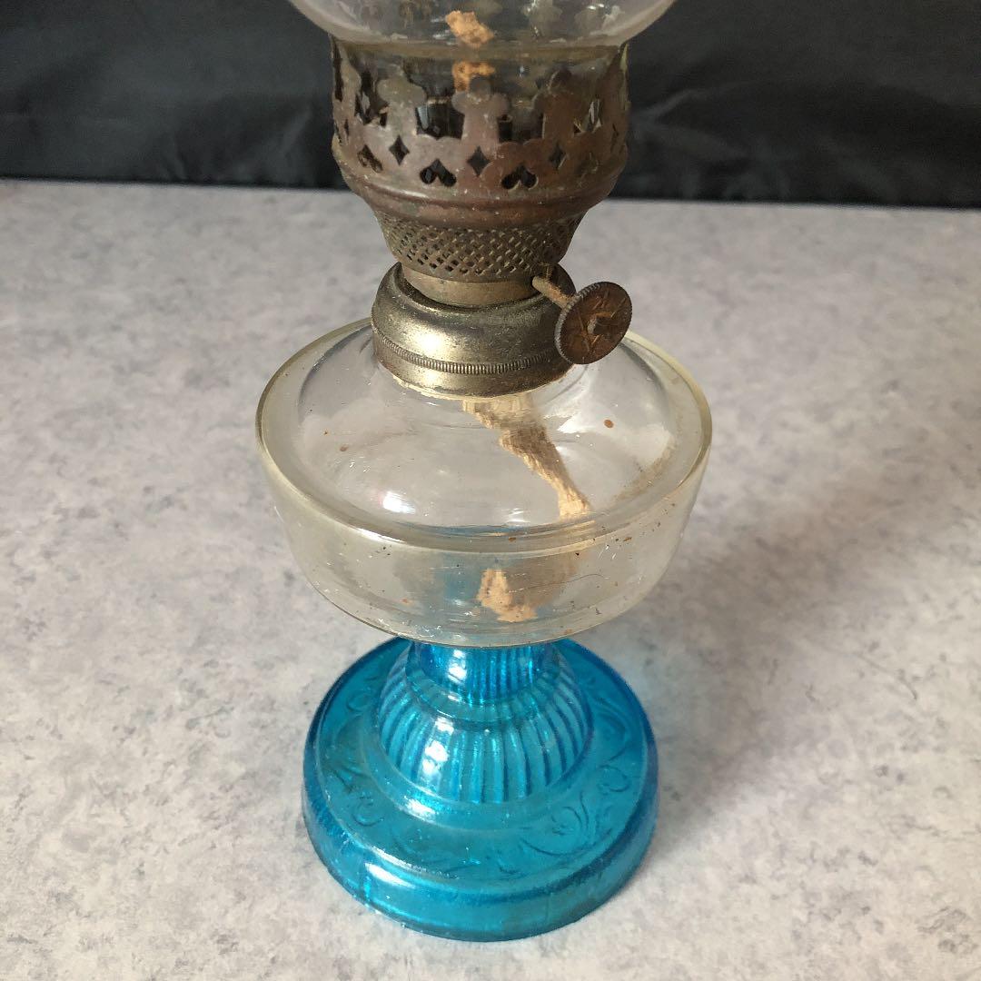 2色　ガラス置きランプ　置き台、蓋無し収納箱付き