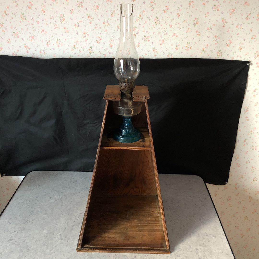 2色　ガラス置きランプ　置き台、蓋無し収納箱付き