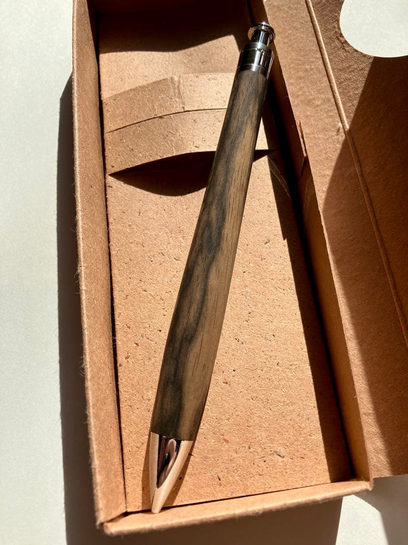 【未使用に近い】工房楔　シャープペンシル　黒柿孔雀杢　ペンシル楔0.5mm