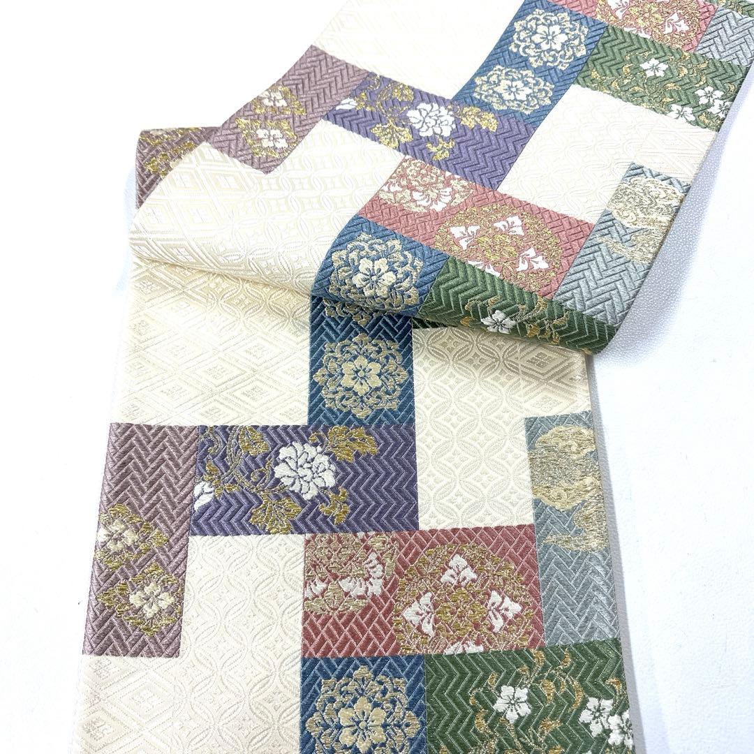 帯5734 ●高級 正絹 六通 袋帯