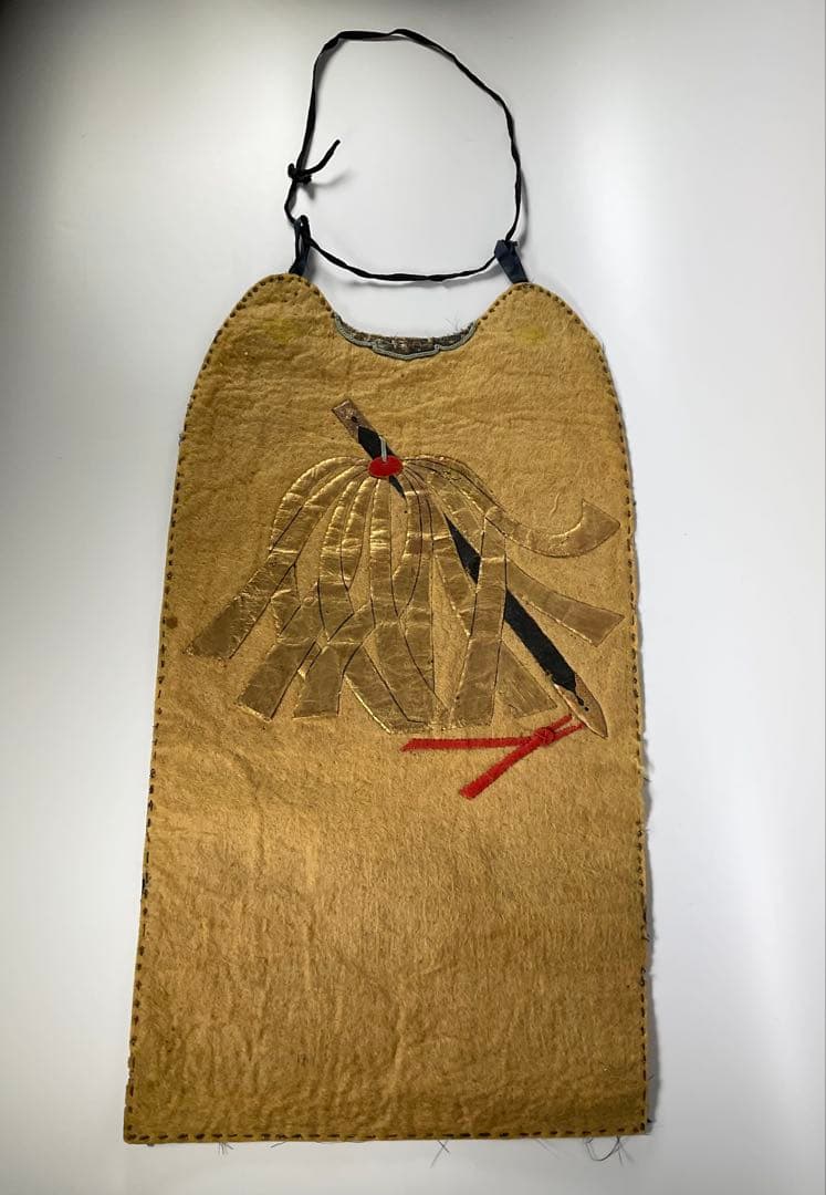 前掛け　金彩　采配図　武具　甲冑　鎧兜　江戸時代