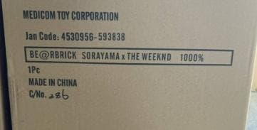 BE@RBRICK SORAYAMA × THE WEEKND 1000％