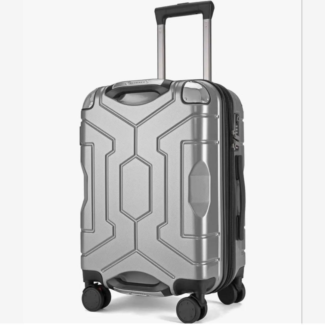 スーツケース キャリーケース 機内持ち込み可能 シルバー Lサイズ ベルト付き