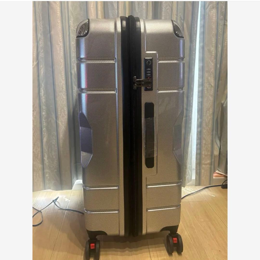 スーツケース キャリーケース 機内持ち込み可能 シルバー Lサイズ ベルト付き