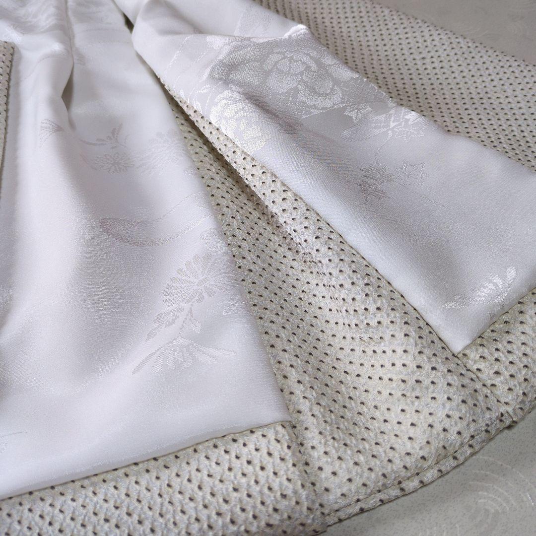 七五三３歳正絹総絞り手縫いの被布（アイボリー色）中綿無し