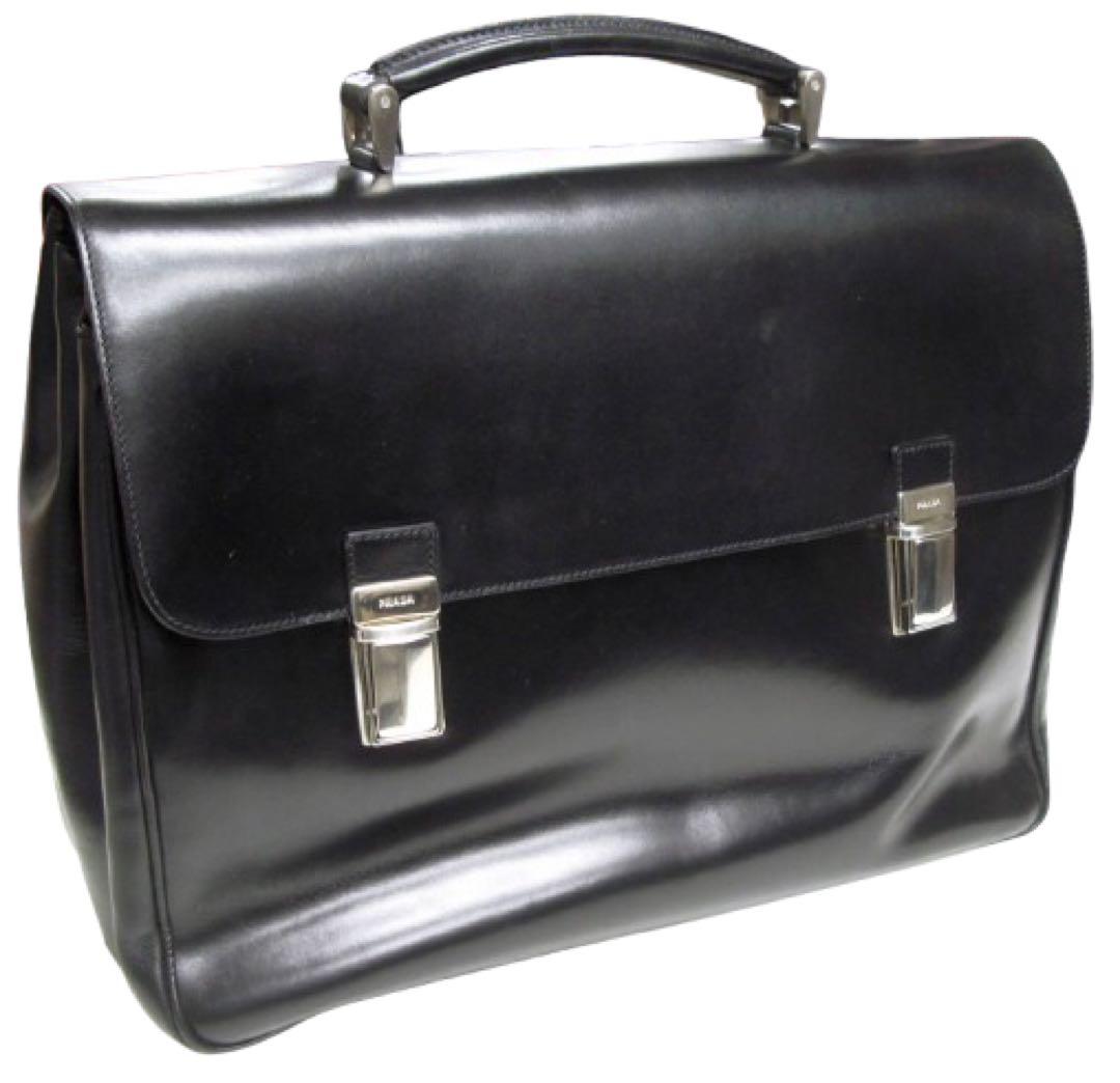 イタリア製正規品【PRADA】名作オールレザーブリーフケース ドクターズバッグ