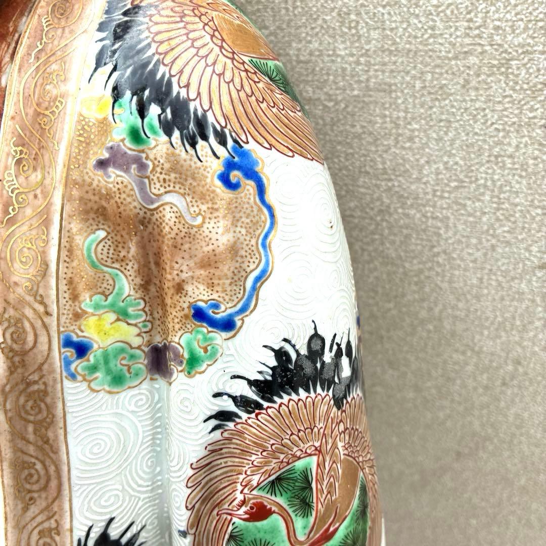 時代物布袋様、九谷焼、昭和レトロ色絵置物　美術品骨董品　縁起物、古美術品60cm