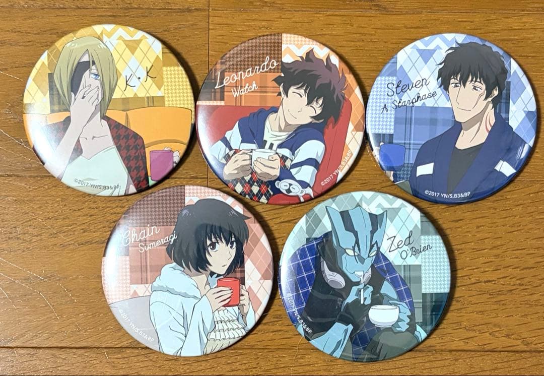 血界戦線 アニくじ 缶バッジ レオナルド スティーブン等 5点
