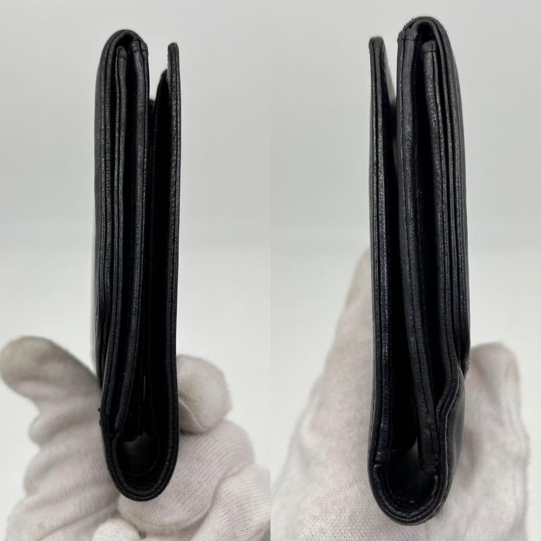 CHANEL 二つ折り財布 デカココマーク ロゴ入り 黒 ギャランティカード付き