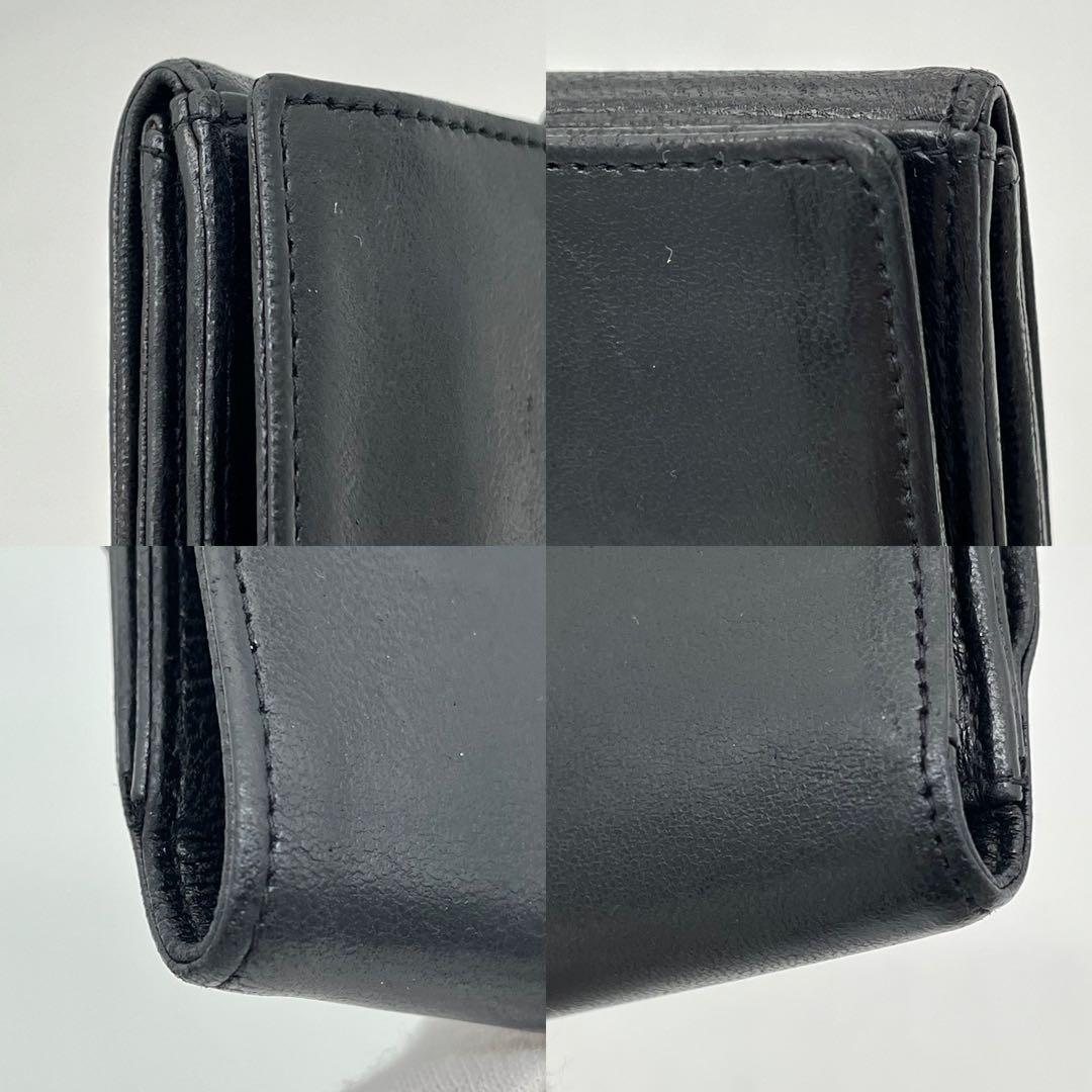 CHANEL 二つ折り財布 デカココマーク ロゴ入り 黒 ギャランティカード付き