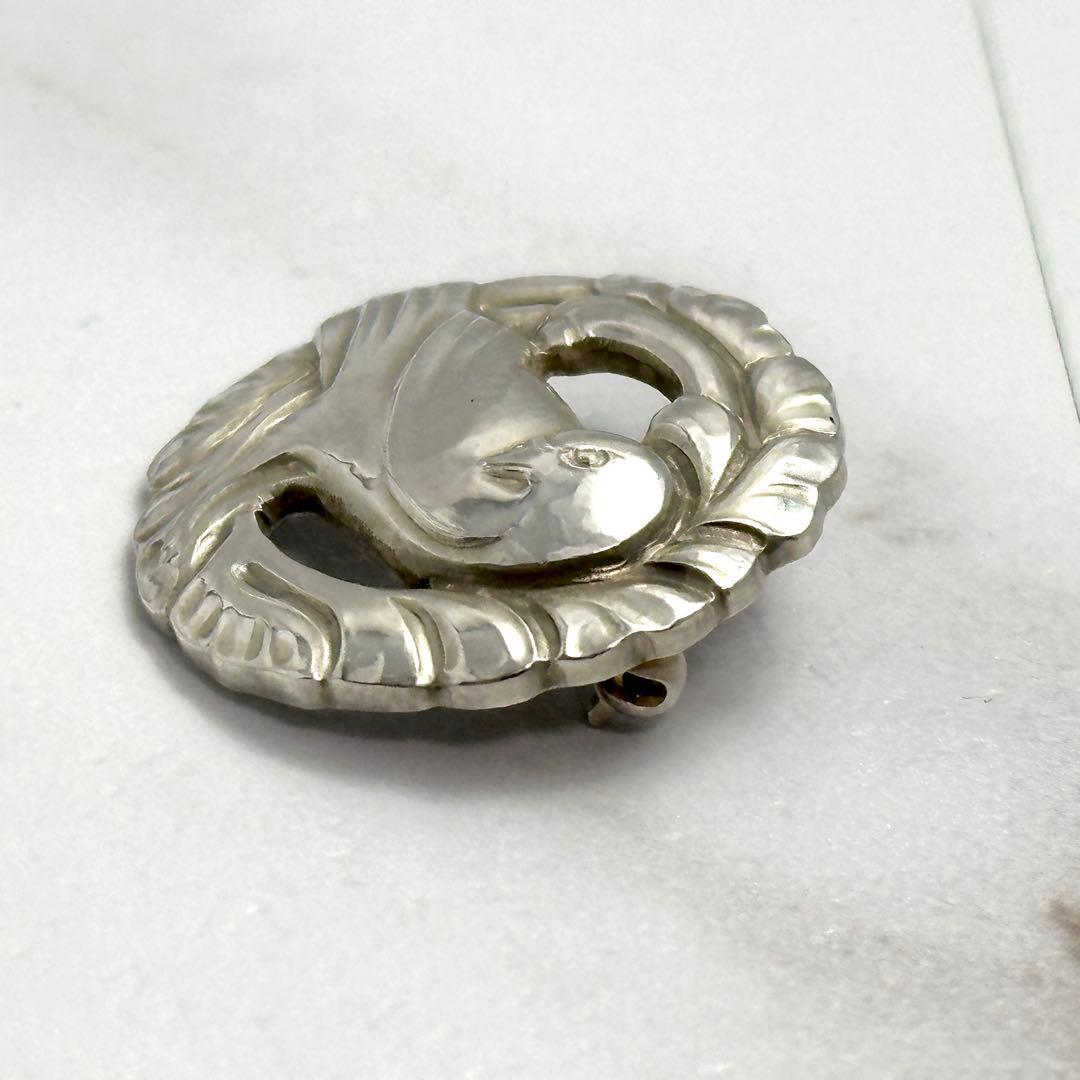  　191　バード　シルバーブローチ　ラウンド　925