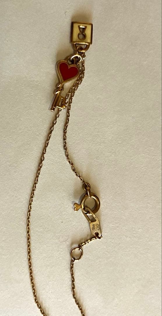 K10 スタージュエリー ブレスレット　アンクレット　ハート 鍵 約 18cm