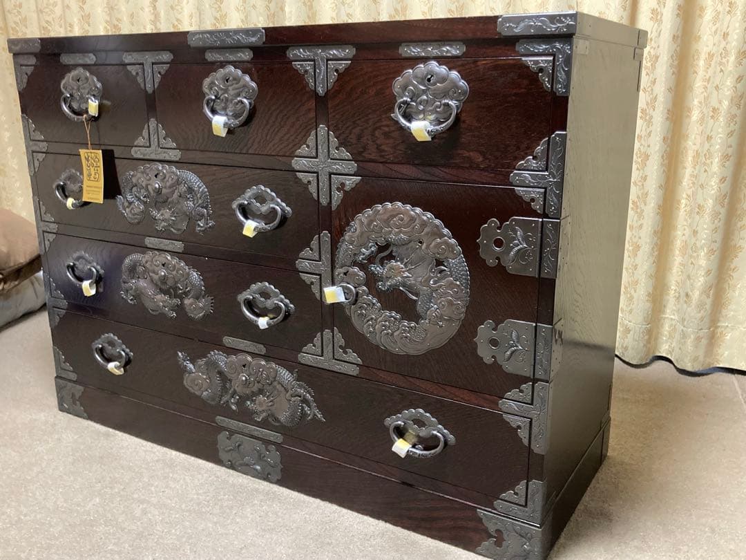 岩谷堂箪笥No.321 4尺整理［白鳥］銅手打