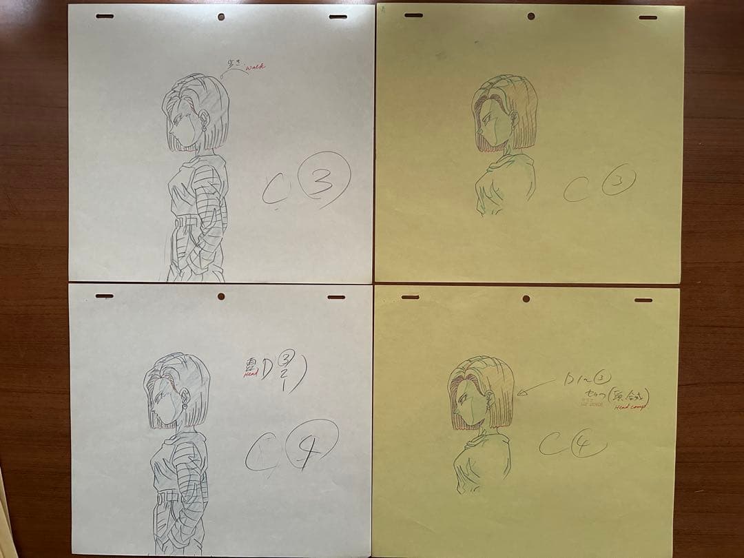 ドラゴンボール　原画　人造人間18号　ミスターサタン