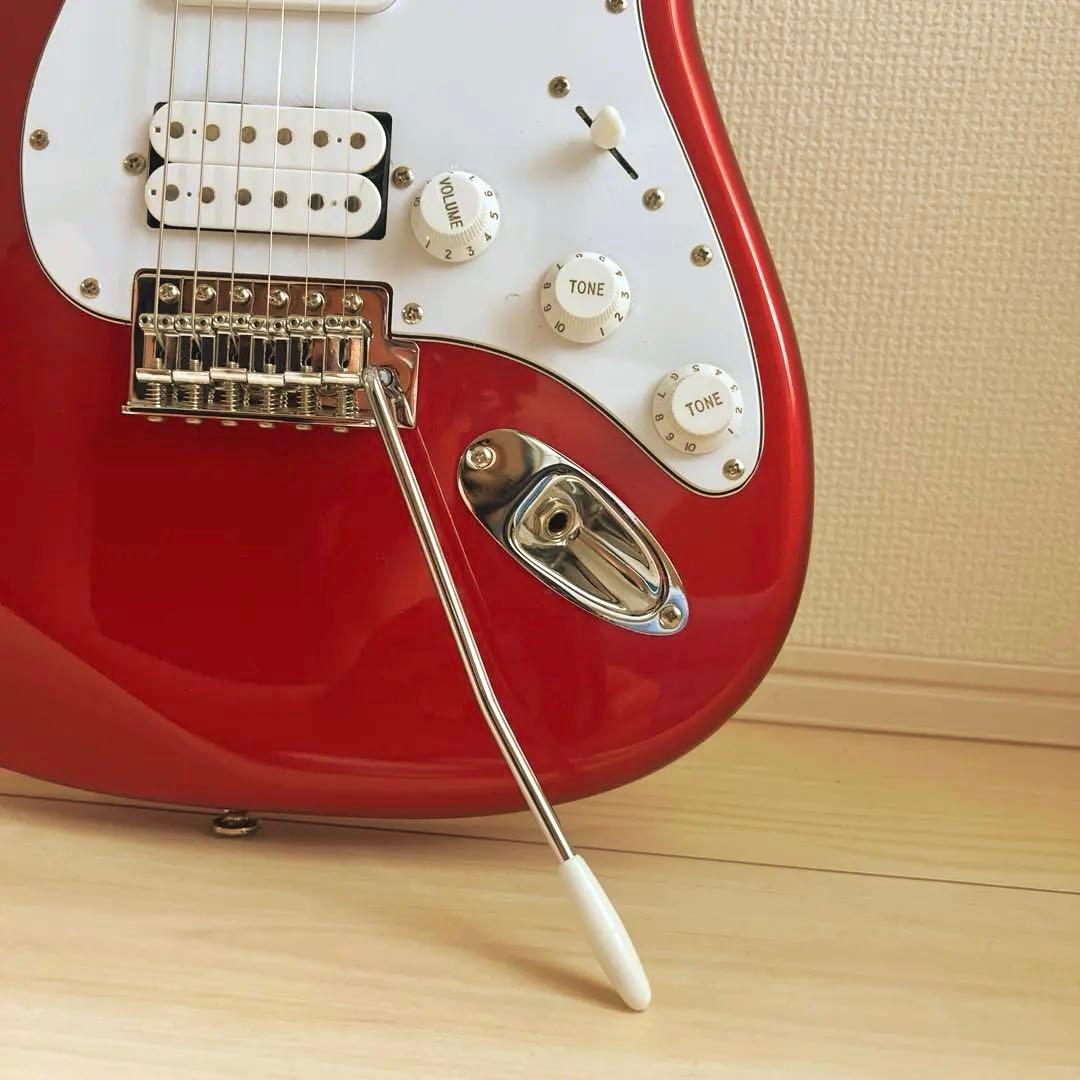 【たぁ様】BUSKER'S アーム付き エレキギター 赤 整備済み 島村楽器