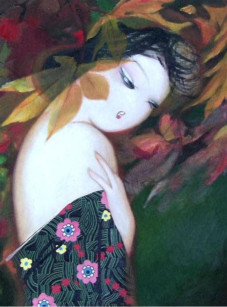 油絵 菅家令子 絵 絵画 インテリア P12-031701 人物 女性像