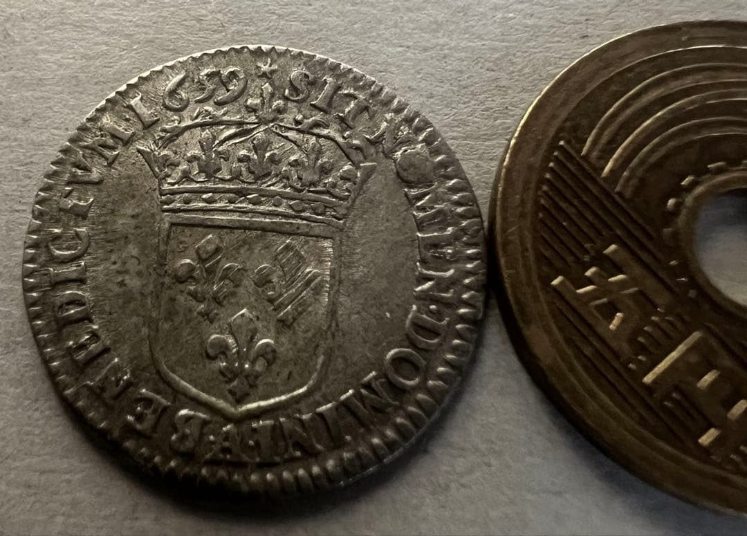 1629年Aフランス 1/12Ecu銀貨 王冠 フルール・ド・リス