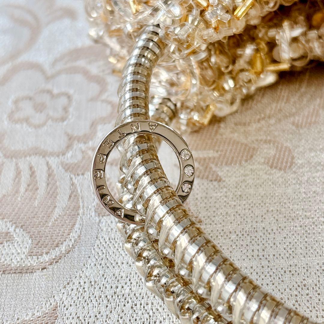 アンテプリマ　ワイヤーグリッター　シルバーゴールド　ハンドバッグ　パーティーに♡