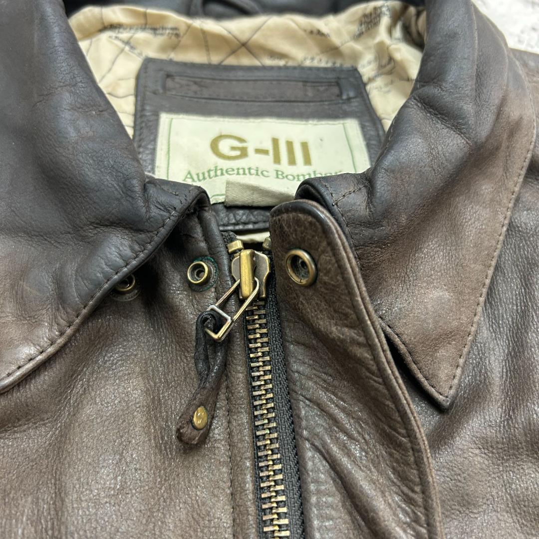 ロ*ク様 G-III 　レザージャケット　A-2　古着　ブラウン　茶色　L