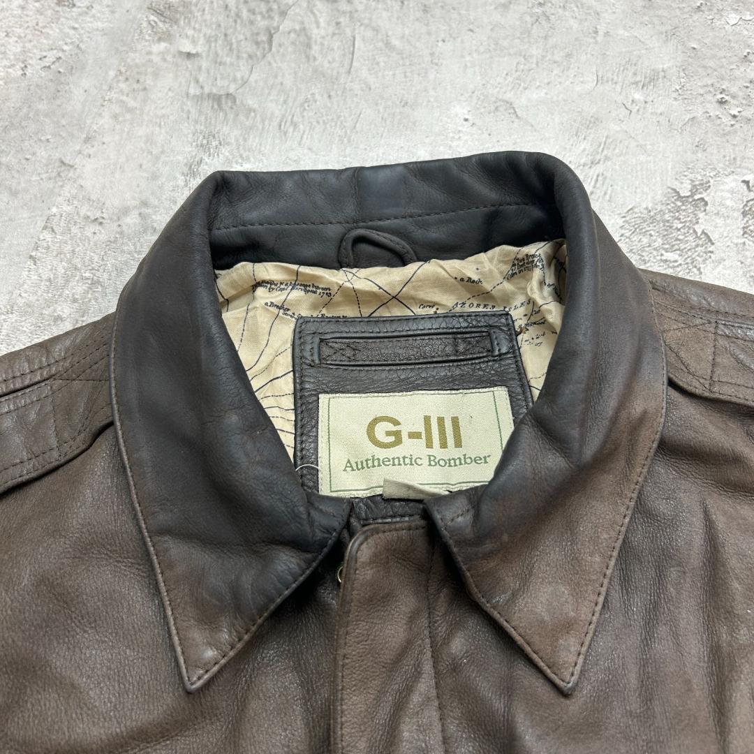 ロ*ク様 G-III 　レザージャケット　A-2　古着　ブラウン　茶色　L